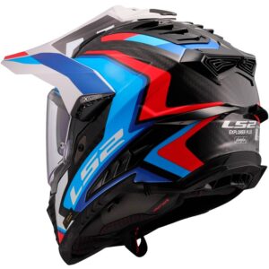 LS2 MX701 Carbon Explorer Frontier II Trail White / Blue Adventure Helmet - Image 3