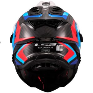 LS2 MX701 Carbon Explorer Frontier II Trail White / Blue Adventure Helmet - Image 4