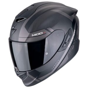 SCORPION Exo 1400 Evo II Carbon Enko Black Matt / Silver Full-Face Helmet - Image 1