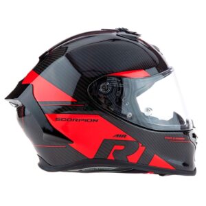 SCORPION Exo R1 Evo Carbon Air Rally Black / Red Full-Face Helmet - Image 2