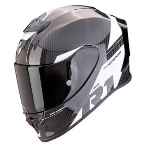 Casco integral SCORPION Exo R1 Evo Carbon Air Rally Negro / Blanco - Imagen 1