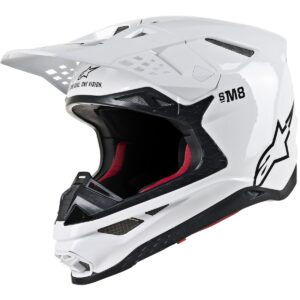 Casco de motocross ALPINESTARS Supertech SM8 Solid Blanco Brillo
