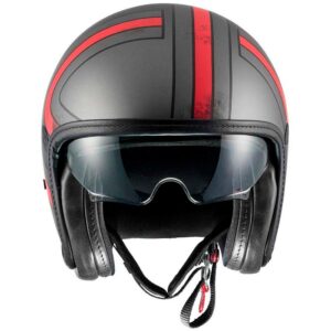 PREMIER Vintage Platinum EX 92 BM Gray / Red Open-Face Helmet - Image 3