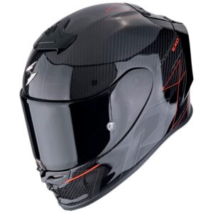 SCORPION Exo R1 Evo Carbon Air Cynergy Black / Red Full-Face Helmet - Image 1