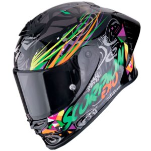 SCORPION Exo R1 Evo II Air Savage Black / Green Full-Face Helmet - Image 1