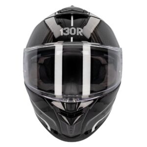 Casco integral 130R Kashima Carbon GT Negro Blanco Brillo - Imagen 3