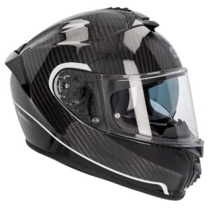 Casco integral 130R Kashima Carbon GT Negro Blanco Brillo - Imagen 5