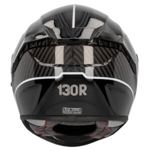 Casco integral 130R Kashima Carbon GT Negro Blanco Brillo - Imagen 4
