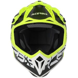 ACERBIS Steel Carbon Black / Fluo Yellow Motocross Helmet - Image 3