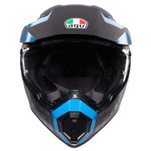 Casco trail AGV AX9 Antartica Negro Mate / Cian - Imagen 5