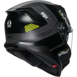 AGV K7 Kyber Matt Grey / Yellow Fluo Full-Face Helmet - Image 3