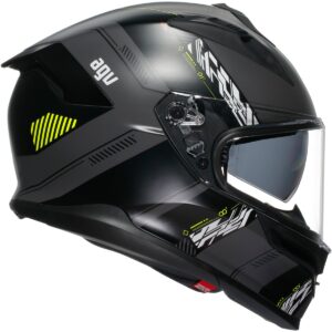 AGV K7 Kyber Matt Grey / Yellow Fluo Full-Face Helmet - Image 2