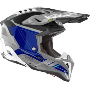 AIROH Aviator 3 Saber Blue Motocross Helmet - Image 2