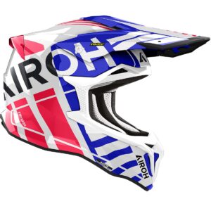 Casco de motocross AIROH Strycker Brave Azul / Rojo 2024 - Imagen 2
