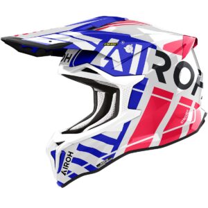 Casco de motocross AIROH Strycker Brave Azul / Rojo 2024 - Imagen 1