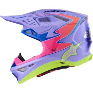 ALPINESTARS Supertech M-10 Jett Lawrence R01 Purple / Pink / Yellow Fluo Motocross Helmet - Image 2