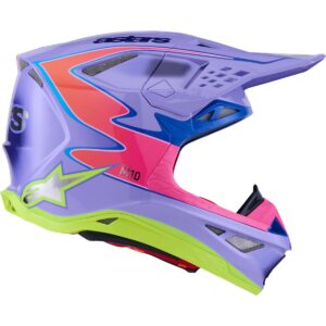 ALPINESTARS Supertech M-10 Jett Lawrence R01 Purple / Pink / Yellow Fluo Motocross Helmet - Image 5