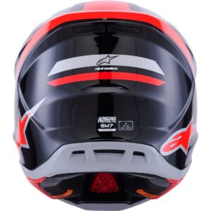 Casco de motocross ALPINESTARS S-M7 Rise Negro / Plata / Rojo Flúor 2026 - Imagen 3