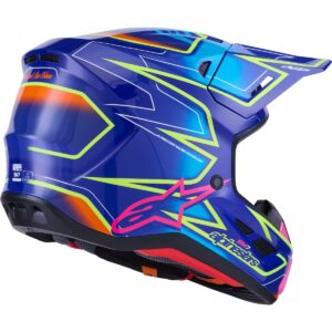 ALPINESTARS S-M7 Cast Blue / Pink / Yellow Fluo 2026 Motocross Helmet - Image 4