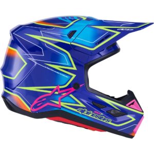 ALPINESTARS S-M7 Cast Blue / Pink / Yellow Fluo 2026 Motocross Helmet - Image 5