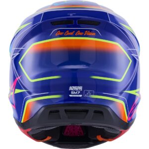 ALPINESTARS S-M7 Cast Blue / Pink / Yellow Fluo 2026 Motocross Helmet - Image 3