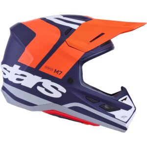 Casco de motocross ALPINESTARS S-M7 Core Naranja / Azul Mate 2026 - Imagen 5