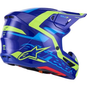 ALPINESTARS S-M7 Deed Blue / Yellow Fluo 2026 Motocross Helmet - Image 4