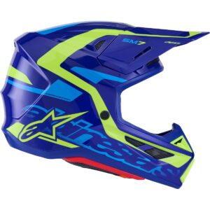 ALPINESTARS S-M7 Deed Blue / Yellow Fluo 2026 Motocross Helmet - Image 5