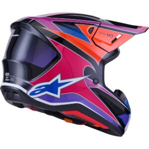 ALPINESTARS S-M7 Fuse Blue / Purple / Pink 2026 Motocross Helmet - Image 4