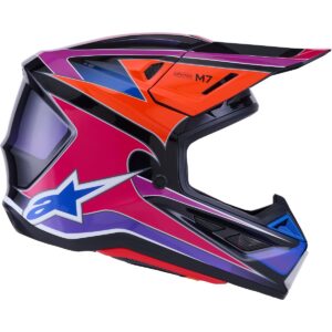 ALPINESTARS S-M7 Fuse Blue / Purple / Pink 2026 Motocross Helmet - Image 5