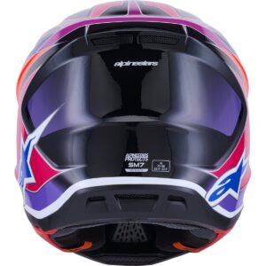 ALPINESTARS S-M7 Fuse Blue / Purple / Pink 2026 Motocross Helmet - Image 3