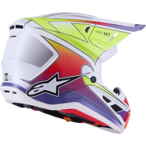 Casco de motocross ALPINESTARS S-M7 Fuse Blanco / Amarillo Flúor / Morado 2026 - Imagen 4