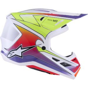 Casco de motocross ALPINESTARS S-M7 Fuse Blanco / Amarillo Flúor / Morado 2026 - Imagen 5