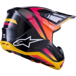 Casco de motocross ALPINESTARS S-M7 Rise Negro / Amarillo / Rosa 2026 - Imagen 4