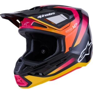 Casco de motocross ALPINESTARS S-M7 Rise Negro / Amarillo / Rosa 2026 - Imagen 1
