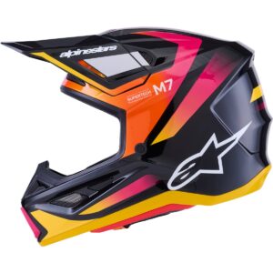 Casco de motocross ALPINESTARS S-M7 Rise Negro / Amarillo / Rosa 2026 - Imagen 2