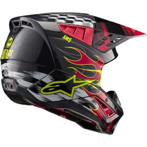 ALPINESTARS S-M5 Rash Dark Gray / Bright Red Glossy 2024 Motocross Helmet - Image 2