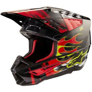 ALPINESTARS S-M5 Rash Dark Gray / Bright Red Glossy 2024 Motocross Helmet - Image 1