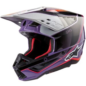 Casco de motocross ALPINESTARS S-M5 Sail Violeta / Negro / Plata Brillo 2024 - Imagen 1