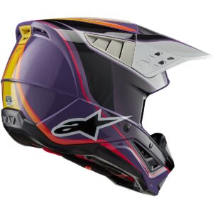 Casco de motocross ALPINESTARS S-M5 Sail Violeta / Negro / Plata Brillo 2024 - Imagen 2
