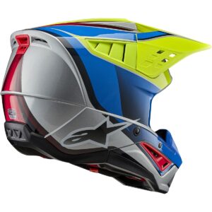 Casco de motocross ALPINESTARS S-M5 Sail Amarillo Flúor / Enamel Azul / Plata Brillo 2024 - Imagen 2