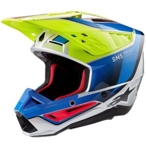Casco de motocross ALPINESTARS S-M5 Sail Amarillo Flúor / Enamel Azul / Plata Brillo 2024 - Imagen 1