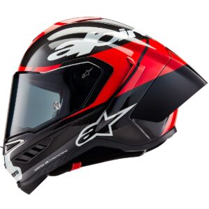 ALPINESTARS Supertech R10 Element Black Carbon / Bright Red / White Full-Face Helmet - Image 2