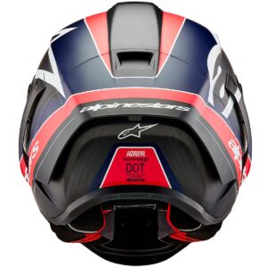 ALPINESTARS Supertech R10 Team Black Carbon / Red Fluo / Dark Blue Matt Full-Face Helmet - Image 3