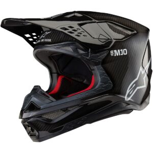 Casco de motocross ALPINESTARS Supertech S-M10 Solid Negro Brillo Carbon 2024 - Imagen 1