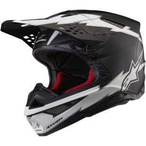 ALPINESTARS Supertech S-M10 Ampress Black / White Matt 2024 Motocross Helmet - Image 1
