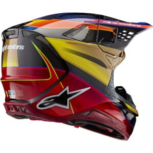 ALPINESTARS Supertech S-M10 Gold Yellow / Rio Red Glossy 2024 Motocross Helmet - Image 2