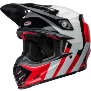 Casco de motocross BELL Moto-9S Flex 22.06 Hello Cousteau Stripes Blanco / Rojo 2024 - Imagen 1