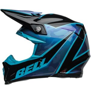 Casco de motocross BELL Moto-9S Flex 22.06 Sprite Negro / Azul 2024 - Imagen 2