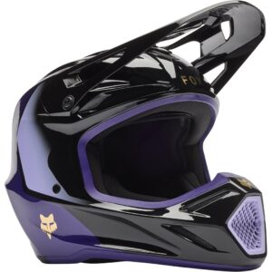 FOX V3 Drip Black / Purple 2026 Motocross Helmet - Image 1